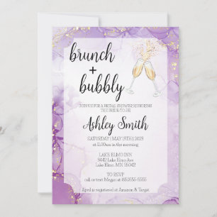 Convites Brunch e Chá de panela Roxo de Borracha