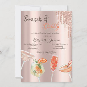 Convites Brunch e Drinks Espumantes Glitter Drips Coquetéis