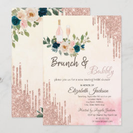 Convites Brunch e Espumante Bridal Shower com Gotejamento d