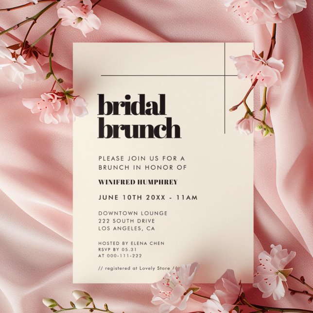 Convites Brunch elegante e chic Bridal (Criador carregado)