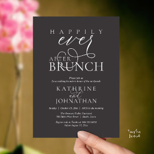 Convites Brunch Feliz para Sempre Após Casamento às Pressas