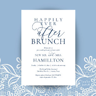 Convites Brunch Feliz para Sempre Pós-Casamento Moderno
