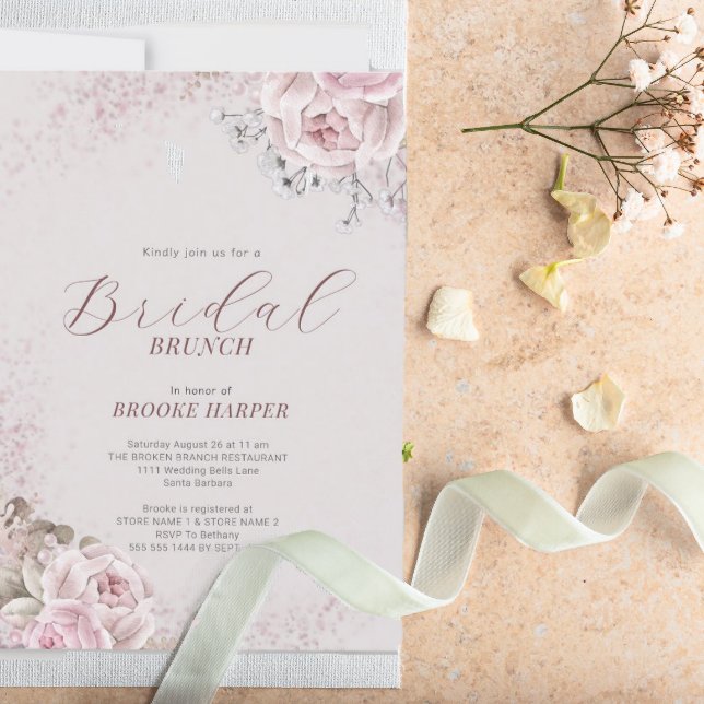 Convites Brunch Floral Bridal Blush (Criador carregado)