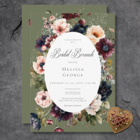 Brunch Floral Bridal, Oval Verde Escuro