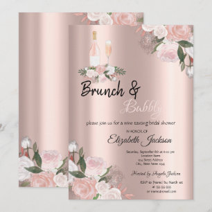 Convites Brunch Floral & Chá de Noiva com Espumante