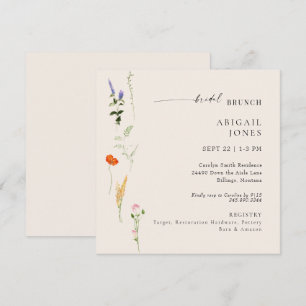 Convites Brunch Floral de Aquarela de Verão para Noiva