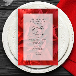Convites Brunch Floral de Carnation Vermelha após Casamento