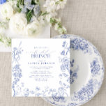 Convites Brunch Floral Floral Bridal Azul e Branco<br><div class="desc">O francês Blue & White Victorian Floral Bridal Brunch é a combinação perfeita do estilo tradicional e moderno. As flores azuis vitorianas desenhadas à mão são um design eterno, com flores requintadas de jardim, abelhas buzinadas e borboletas delicadas - perfeito para um Brunch na moda. Combinando a beleza tradicional com...</div>