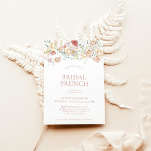 Convites Brunch Floral Moderno Chá de panela Boho