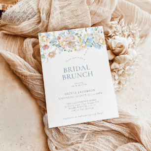 Convites Brunch Floral Moderno Chá de panela Boho