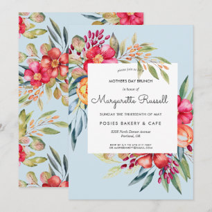 Convites Brunch Floral Vibrante de Primavera para o Dia das