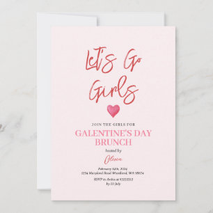 Convites Brunch Jantar da Festa do Dia de Galentine Rosa Co