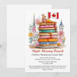 Convites Brunch Maple Morning | Panqueca de Casa de Boneca 