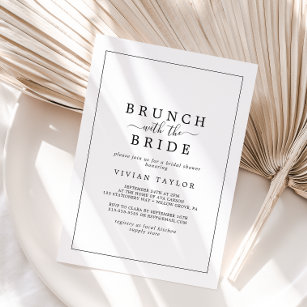 Convites Brunch minimalista com o Chá de panela noivo