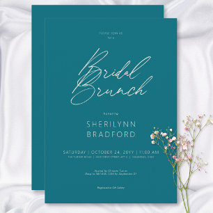 Convites Brunch Mínimo Moderno de Bridal Teal