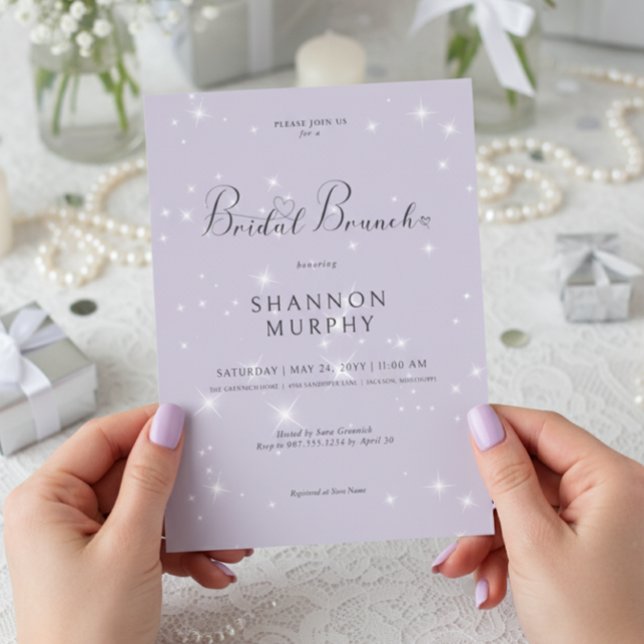 Convites Brunch Mínimo Roxo Moderno (Criador carregado)