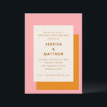 Convites Brunch Moderno Geométrico de Cor-de-rosa e Laranja<br><div class="desc">Convite de Brunch de Casamento Moderno Geométrico Ousado de Cor-de-rosa e Laranja para a Manhã Seguinte</div>