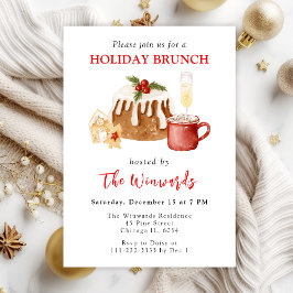 Convites Brunch Natal Pudim e Cookies Feriado