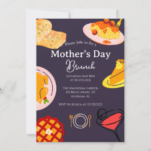 Convites Brunch Personalizado do Dia das Mães tema de com