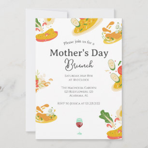 Convites Brunch Personalizado do Dia das Mães tema de com