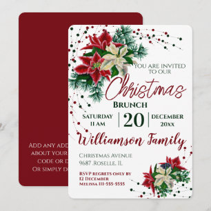 Convites Brunch Poinsettia Flower