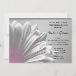 Convites Brunch Pós-Casamento com Destaques Florais Rosa