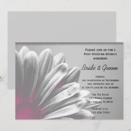 Convites Brunch Pós-Casamento com Destaques Florais Rosa