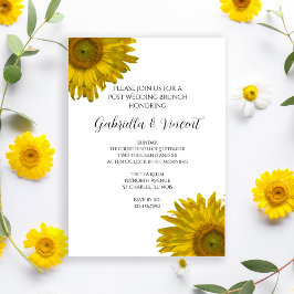 Convites Brunch Pós-Casamento Flor de Girassol Amarelo