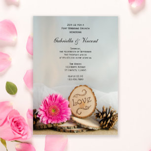 Convites Brunch Pós-Casamento Floresta de Madeira Margarida