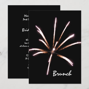 Convites Brunch Pós-Casamento Fogos de Artifício no Verão N