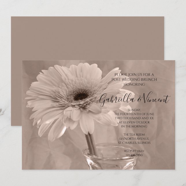 Convites Brunch Pós-Casamento Margarida com Tom Rosado Páli (Frente/Verso)