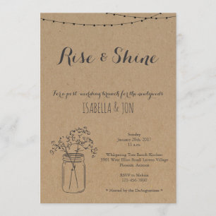 Convites Brunch Pós-Casamento na Manhã Seguinte Fundo Kraft