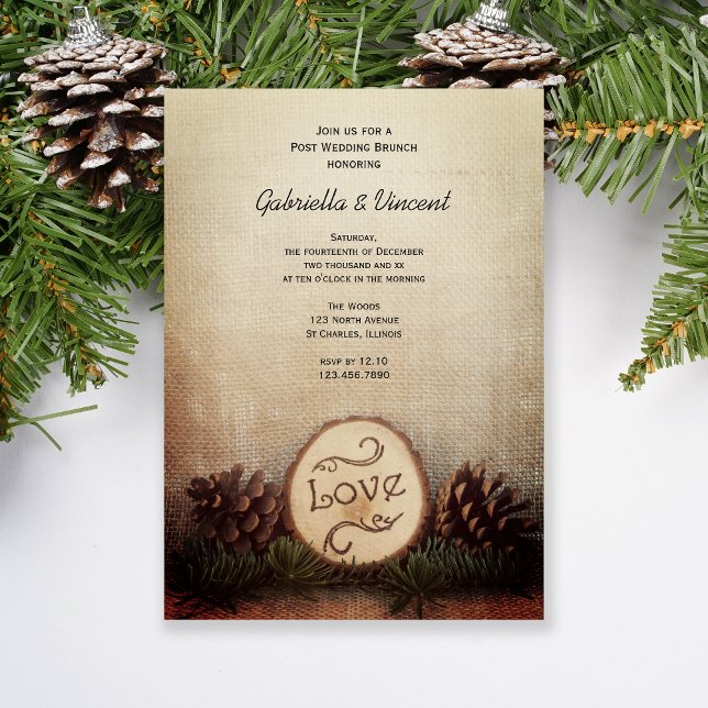 Convites Brunch Pós-Casamento no Bosque de Pinheiros Rústic (Criador carregado)