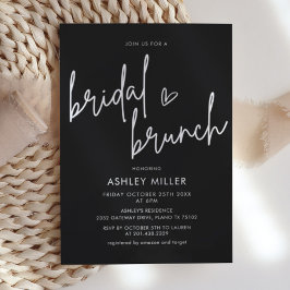 Convites Brunch preto minimalista