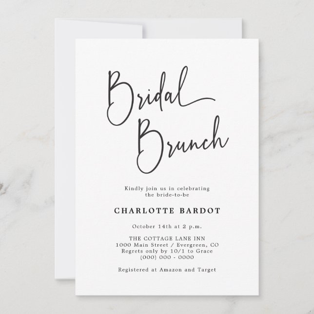 Convites Brunch Simple Bridal (Frente)