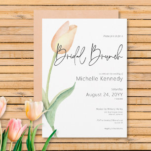 Convites Brunch Solo Bridal Moderno Peach