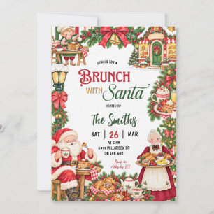 Convites Brunch Temático de Natal com Papai Noel Brunch de