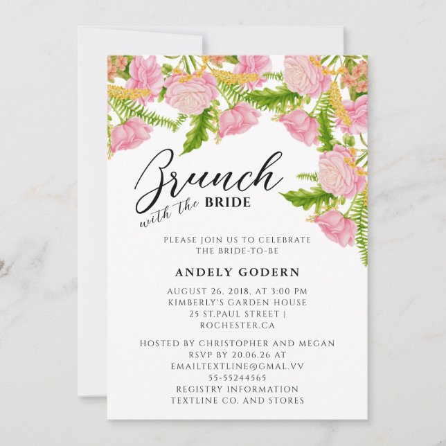 Convites Brunch With the Bride Invitation (Frente)