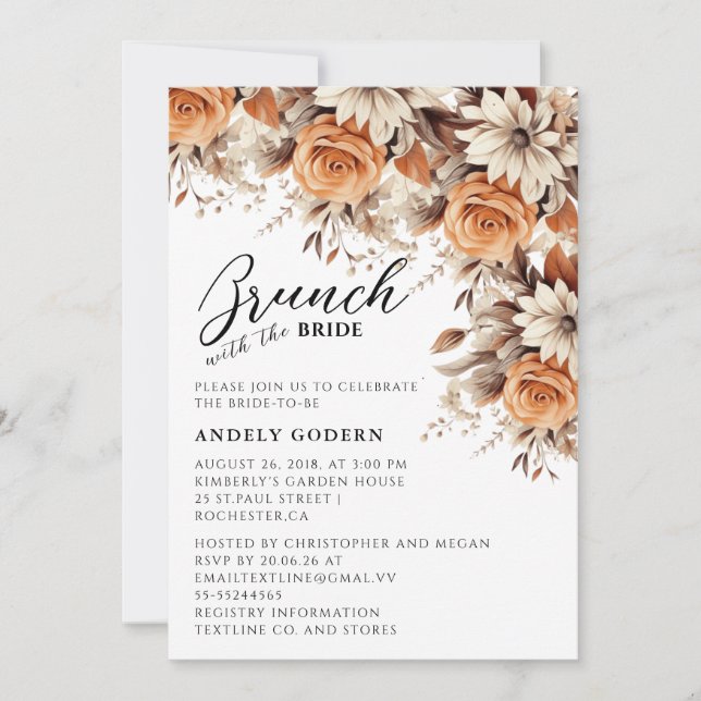 Convites Brunch With the Bride Invitation (Frente)