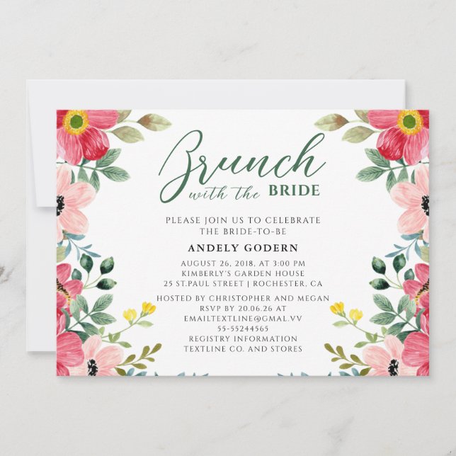 Convites Brunch With the Bride Invitation (Frente)