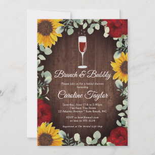 Convites Bruneis Flores-de-sol Rosa Chá de panela de vinho