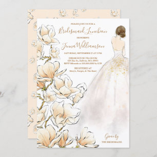 Convites Brunette Bride Magnolia Bridesmaid Luncheon