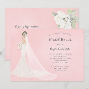 Convites Brunette Noiva do Chá de panela Elegante Lace Gow