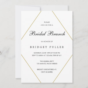 Convites Brunt Geométrico Dourado Diamond Bridal Moderno