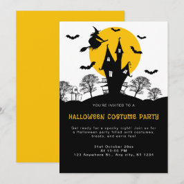 Convites Bruxa Assombrada Casa Laranja e Festa Negra do Hal