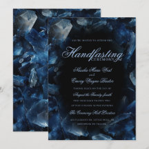Bruxa Boho Azul Escuro Cristais Preto Handfasting