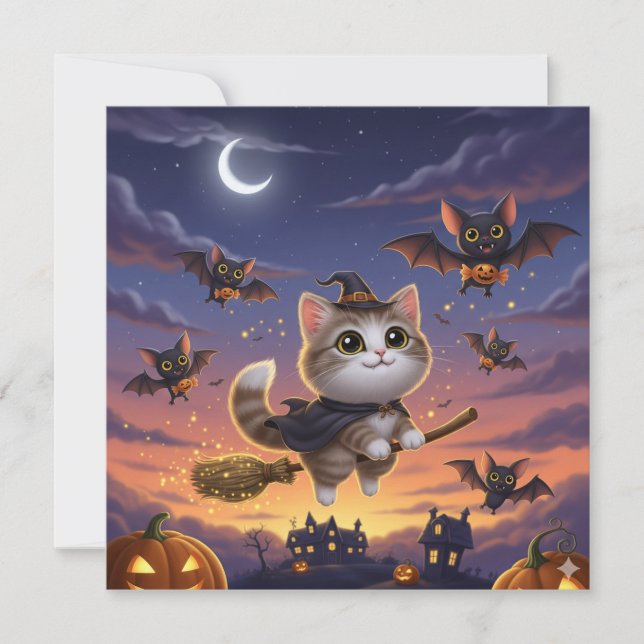 Convites Bruxa Bonita do Halloween (Frente)