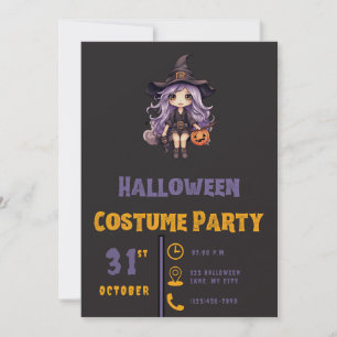 Convites Bruxa Com Jack-O' Lantern Preto Halloween