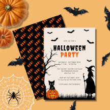 Bruxa de Abóbora Laranja Preta Festa de Halloween