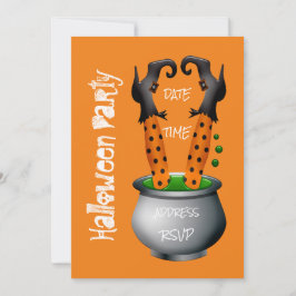 Convites Bruxa engraçada no caldeirão Festa de Halloween